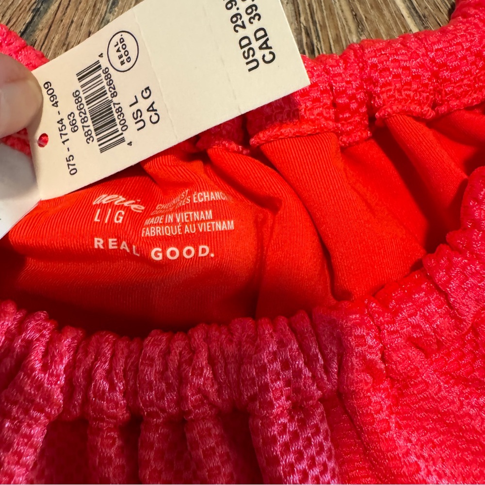 NWT Aerie bikini bottom size large Cheekiest bright spring coral color tie side - Picture 3 of 9